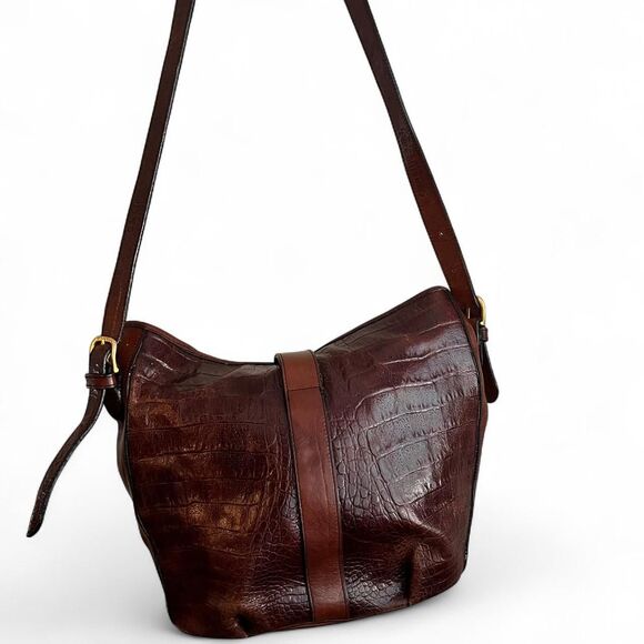 Earth Bags Genuine Brown Leather Shoulder Bag - Picture 2 of 8